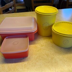 Vibrant Red and Yellow Food Storage Container Set